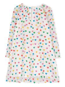 Stella McCartney Kids Jurk met hartprint - Wit