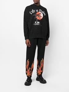 palmangels Palm Angels Sweater verfraaid met kristallen - Zwart