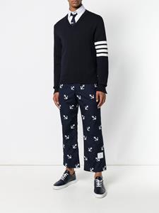 thombrowne Thom Browne 4-Bar Milano Stitch V-Neck Pullover - Blauw