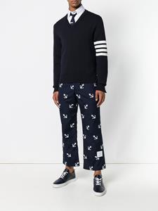 Thom Browne 4-Bar Milano Stitch V-Neck Pullover - Blauw