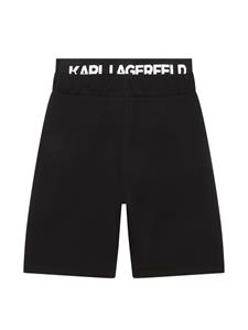 Karl Lagerfeld Kids Bermuda shorts met logoband - Zwart