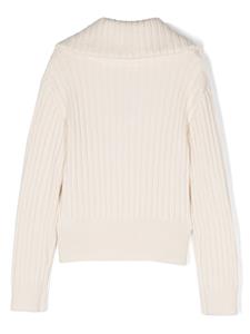 Ribgebreide trui - Beige