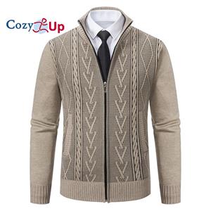 Cozy Up Men's Cardigan Sweaters Casual Slim Full Zip Sweaters Knitted Cardigan with Pockets