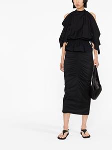 Philosophy Di Lorenzo Serafini Rok met gesmockt detail - Zwart