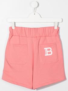 balmainkids Balmain Kids Shorts met logoprint - Roze