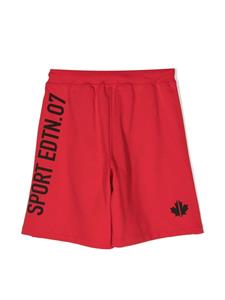 dsquared2kids DSQUARED2 KIDS Trainingsshorts met logoprint - Rood