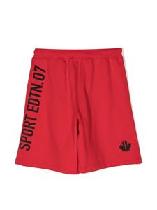 Dsquared2 Kids Trainingsshorts met logoprint - Rood