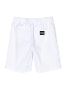 dolce&gabbanakids Dolce & Gabbana Kids Shorts met trekkoordtaille - Wit