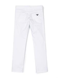 Emporio Armani Kids Broek van stretch-katoen - Wit