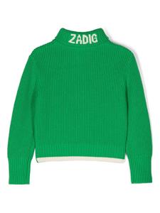zadig&voltairekids Zadig & Voltaire Kids Intarsia trui - Groen