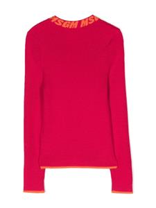 MSGM Kids Intarsia trui - Roze