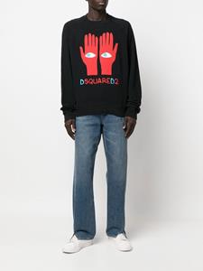 DSQUARED2 Sweater met grafische print - Zwart