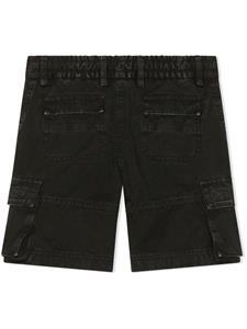 dolce&gabbanakids Dolce & Gabbana Kids Geverfde katoenen shorts - Zwart