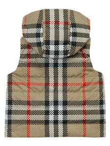 burberrykids Burberry Kids Omkeerbaar geruit gilet met capuchon - Zwart