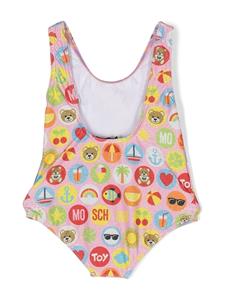 Moschino Kids Badpak met glitter - Roze