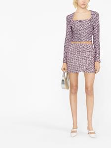 Alessandra Rich Tweed mini-rok - Roze