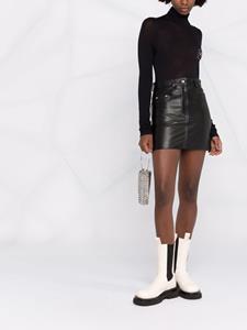 Manokhi Leren mini-rok - Zwart