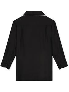 dolce&gabbanakids Dolce & Gabbana Kids Zijden pyjamashirt met geborduurd logo - Zwart