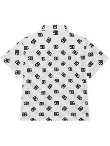 dolce&gabbanakids Dolce & Gabbana Kids Popeline shirt met DG-logo - Wit