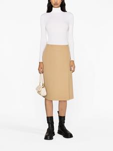 Midi-rok met zijsplit - Beige