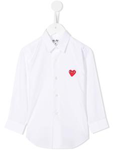 Comme Des Garçons Play Kids geborduurd shirt met hartjes - Wit