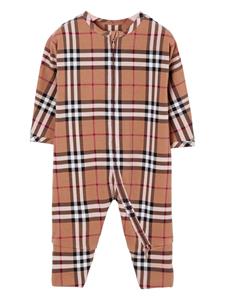 burberrykids Burberry Kids Geruite romper en muts - Beige