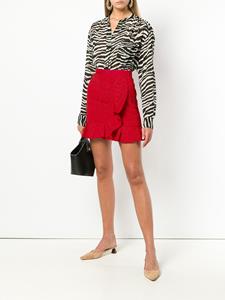 Self-Portrait asymmetric ruffled dress - Rood