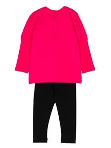 moschinokids Moschino Kids Romper set met logoprint - Roze