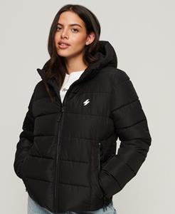 Superdry Vrouwen Spirit Sports Pufferjas met Capuchon Zwart