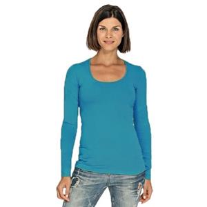 Lemon & Soda Turquoise damesshirt lange mouw -