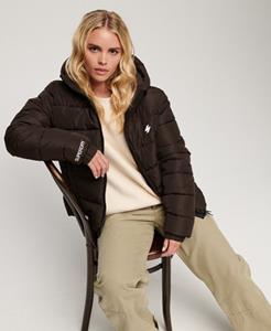 Superdry Vrouwen Spirit Sports Pufferjas met Capuchon Bruin