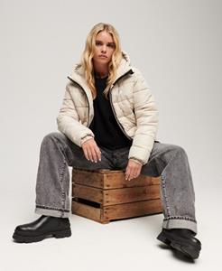 Superdry Vrouwen Spirit Sports Pufferjas met Capuchon Beige