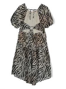 Pinko Kids Jurk met zebraprint - Zwart