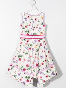 Monnalisa Jurk met bloemenprint - Wit