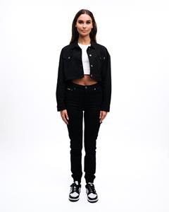 Malelions Women Cropped Cargo Jacket | Black
