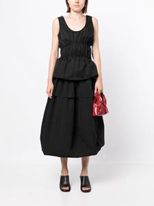 Goen.J Midi-rok met ruches - Zwart