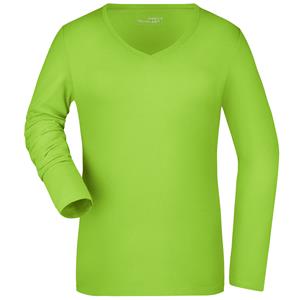 James & Nicholson Lime dames v-hals shirt lange mouw -