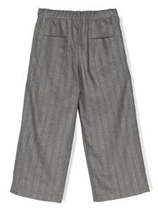 brunellocucinellikids Brunello Cucinelli Kids Gestreepte broek - Grijs