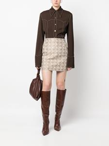 marineserre Marine Serre Mini-rok met abstracte print - Beige