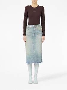 mm6maisonmargiela MM6 Maison Margiela Denim midi-rok - Blauw