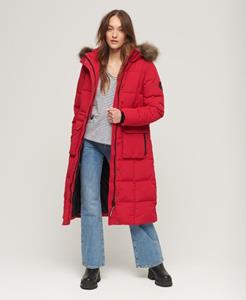 Superdry Vrouwen Lange Everest Pufferjas Rood