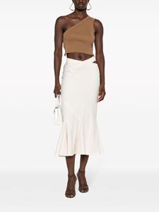 Midi-rok met vlakken - Beige