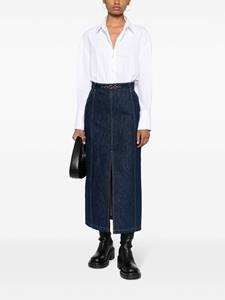 Patou Midi-rok met split van biologisch denim - Blauw