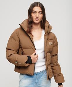 Superdry Vrouwen Wijdvallende Pufferjas met Capuchon Bruin