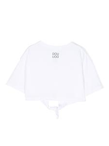 douuodkids Douuod Kids T-shirt met gestrikte taille - Wit