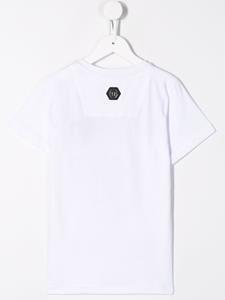 philipppleinjunior Philipp Plein Junior T-shirt met doodskop - Wit