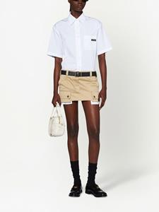 miumiu Miu Miu Mini-rok met gerafelde zoom - Beige