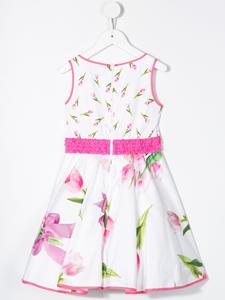 Monnalisa Jurk met bloemenprint - Wit