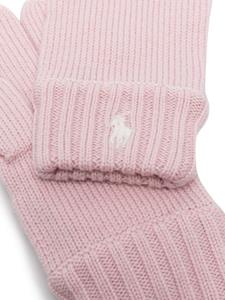 Handschoenen met geborduurd logo - Roze