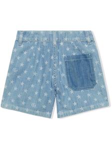 guccikids Gucci Kids Spijkershorts met sterrenprint - Blauw